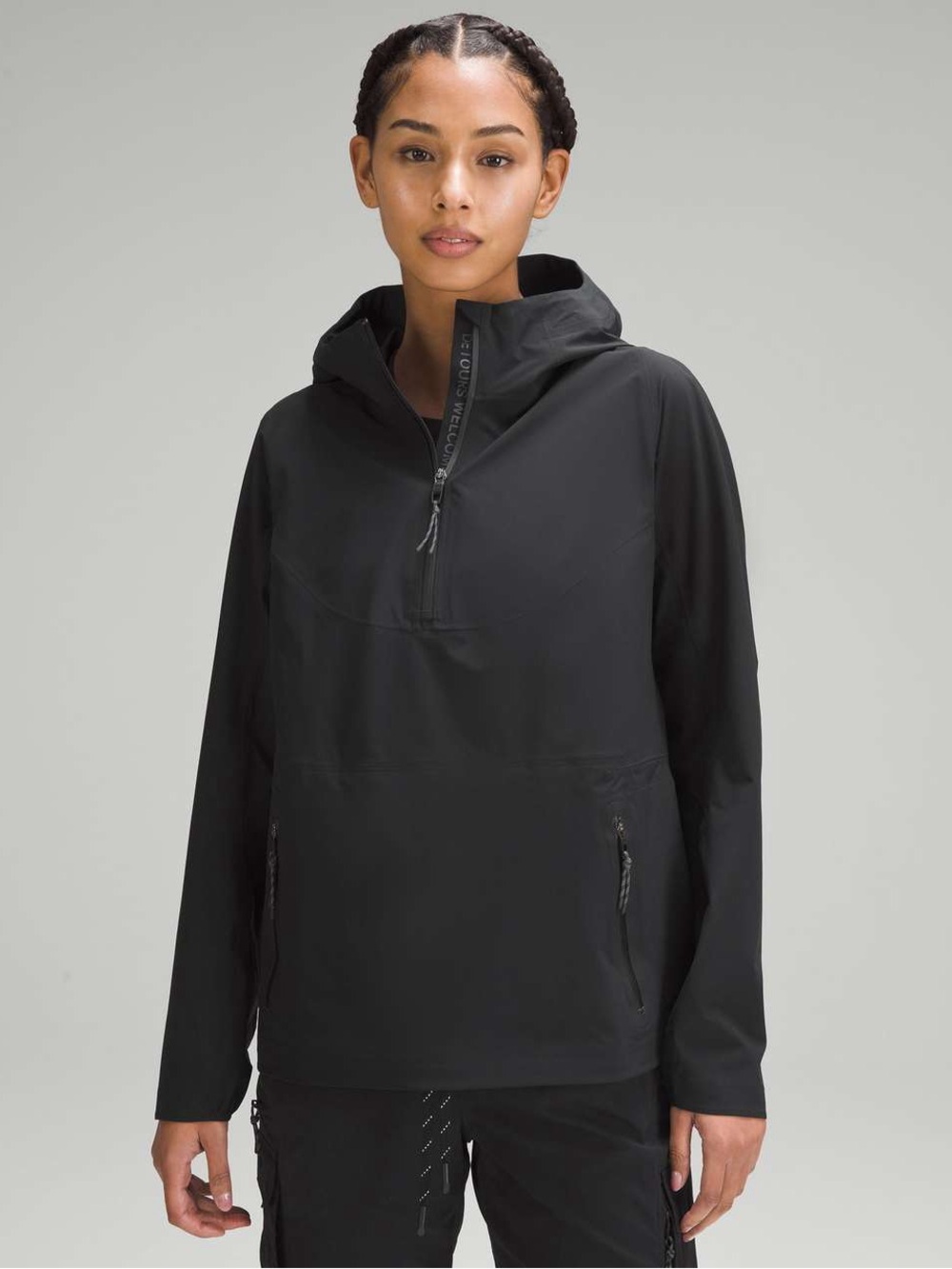 Woman’s Stretch Waterproof Hiking Half-Zip Pullover — Black
